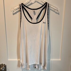 Under Armour Women's White and Black Racer Back Tank Top